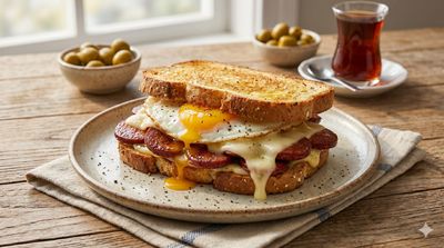 Turkish Sausage & Egg Sandwich