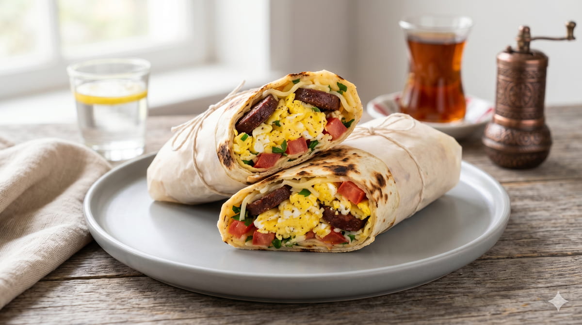 Turkish Sausage & Egg Wrap