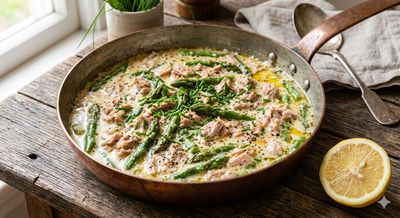 Creamy Tuna & Asparagus Skillet
