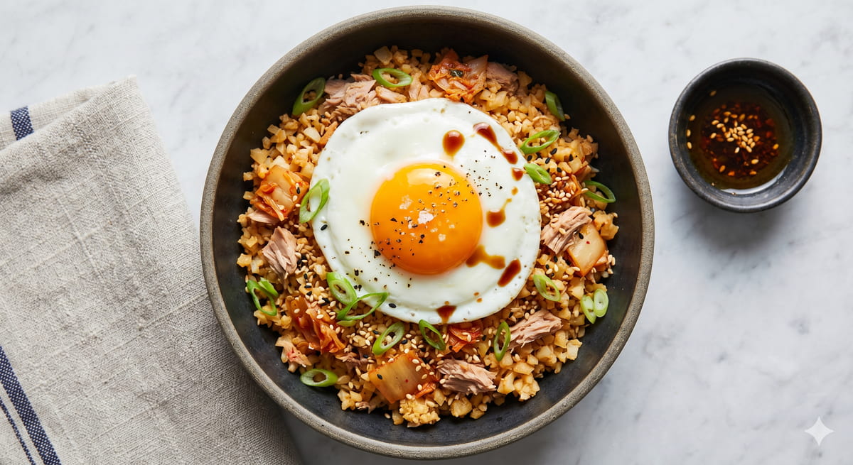 Tuna & Kimchi Cauliflower Rice