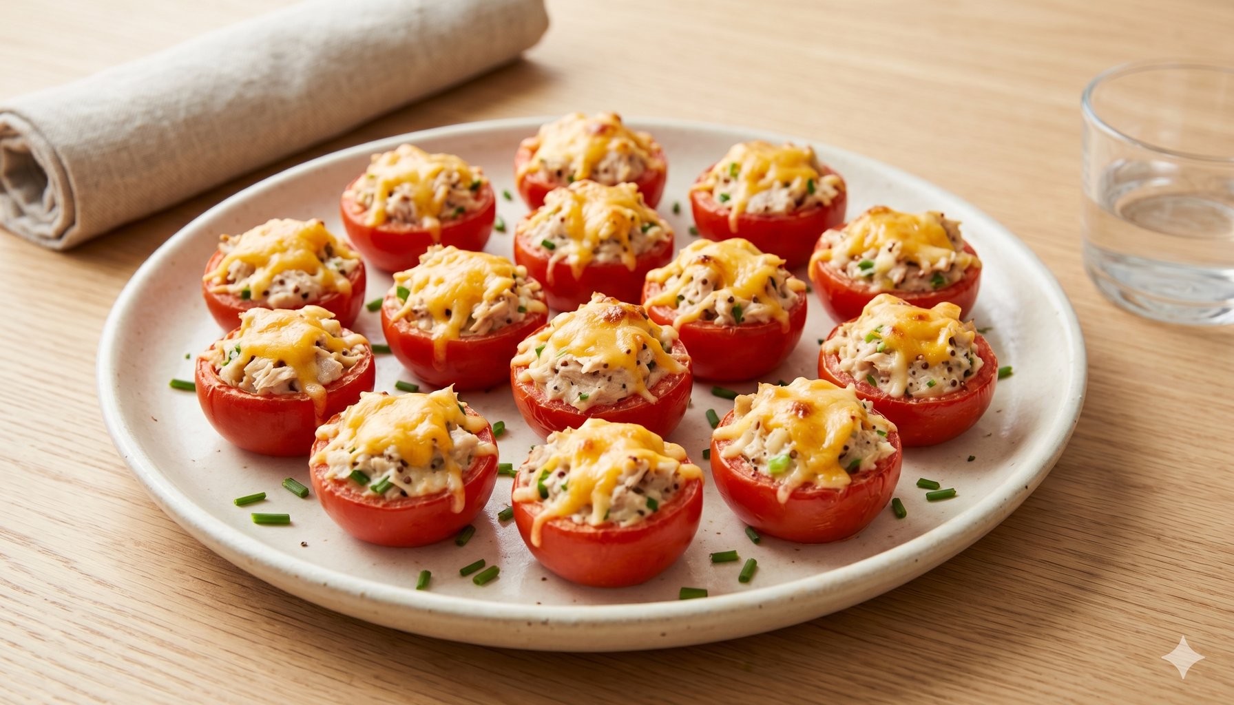 Tuna Melt Tomato Bites