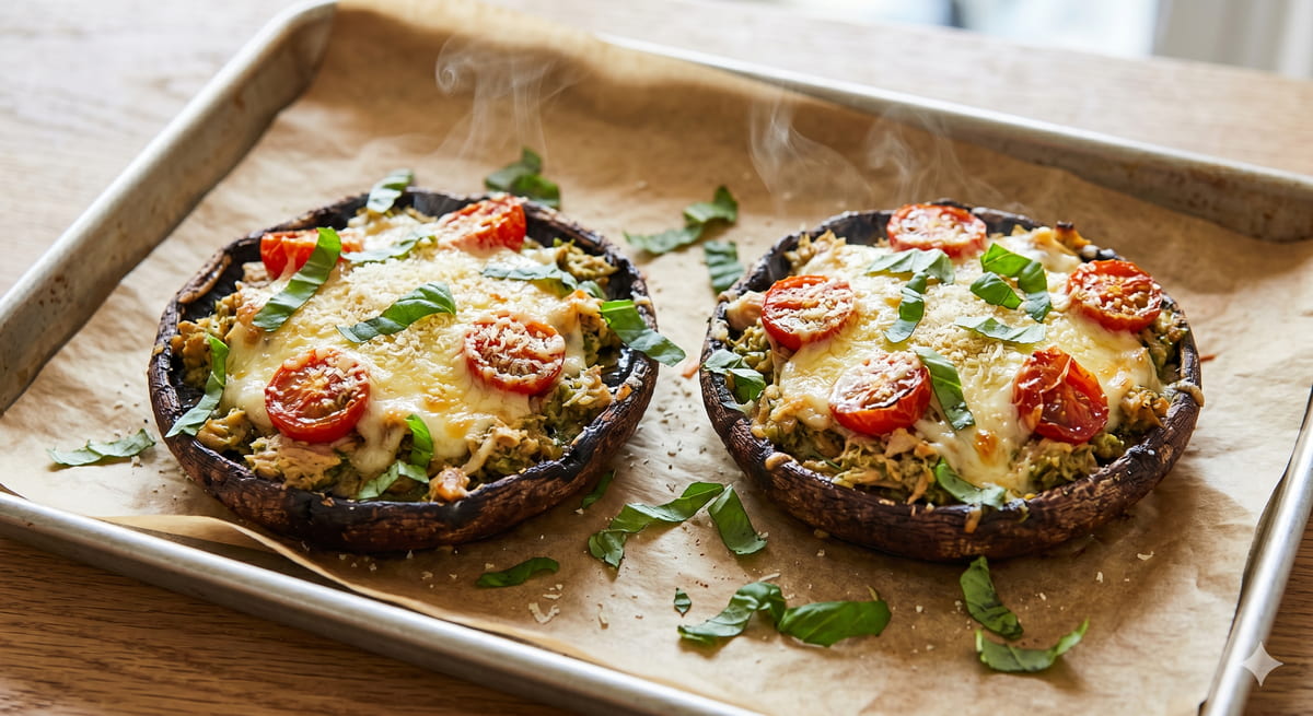 Tuna-Stuffed Portobello Mushrooms