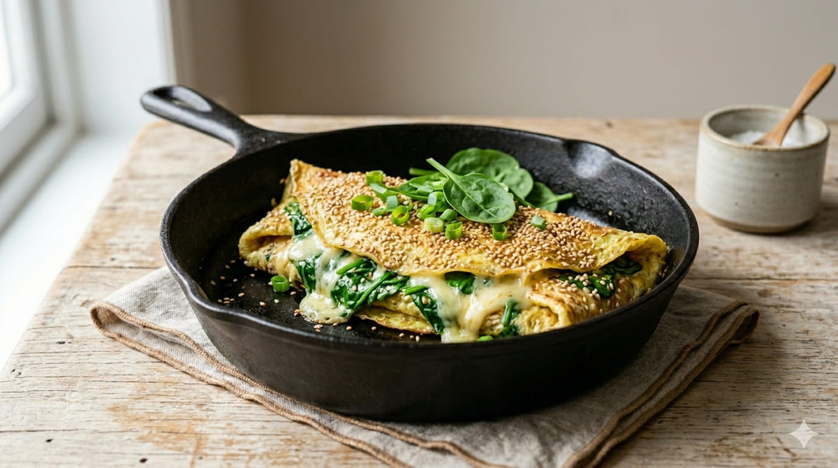 Viral Sesame Spinach Omelet