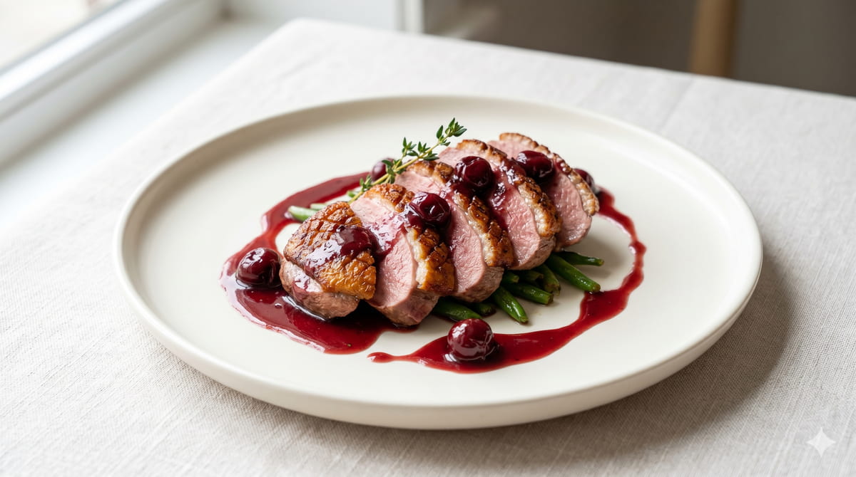 Duck Breast with Cherry Sauce