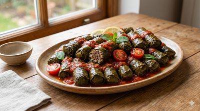 Stuffed Grape Leaves with Beef