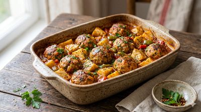 Baked Meatballs with Celeriac