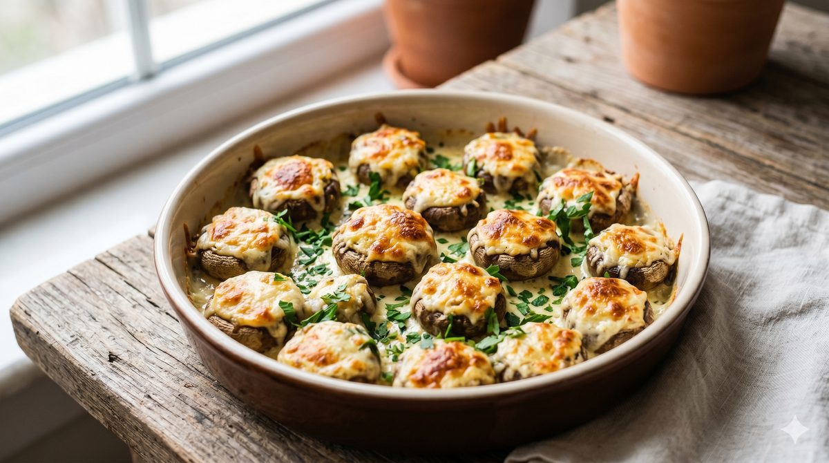 Baked Cheesy Mushrooms
