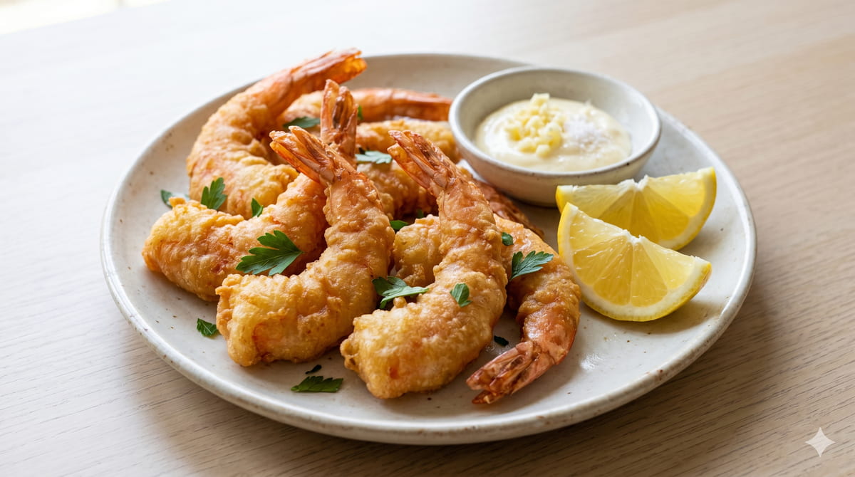 Gambas con Gabardina