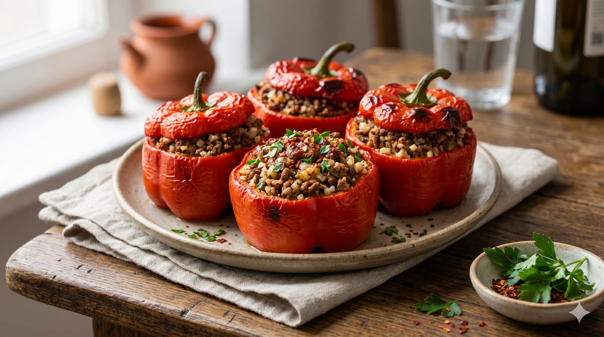 Stuffed Roasted Red Peppers