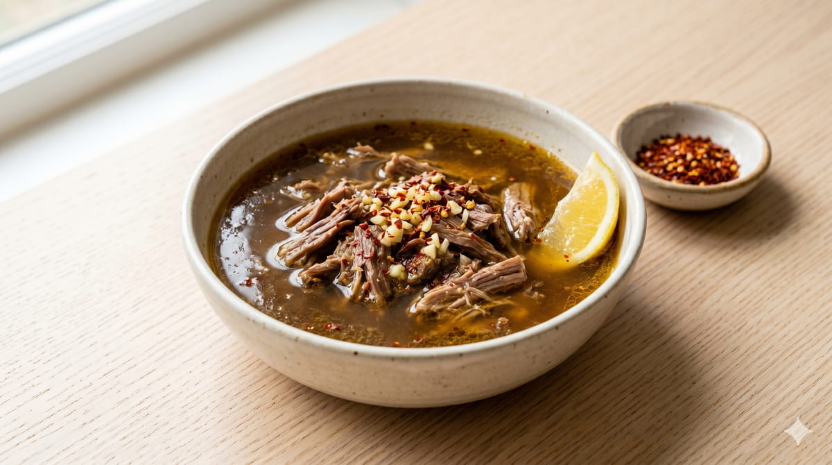 Slow-Roasted Lamb Soup