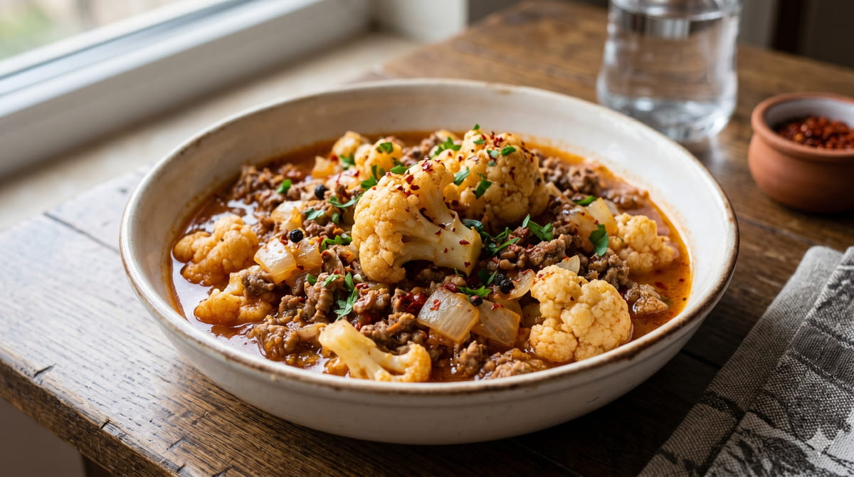 Cauliflower with Ground Meat