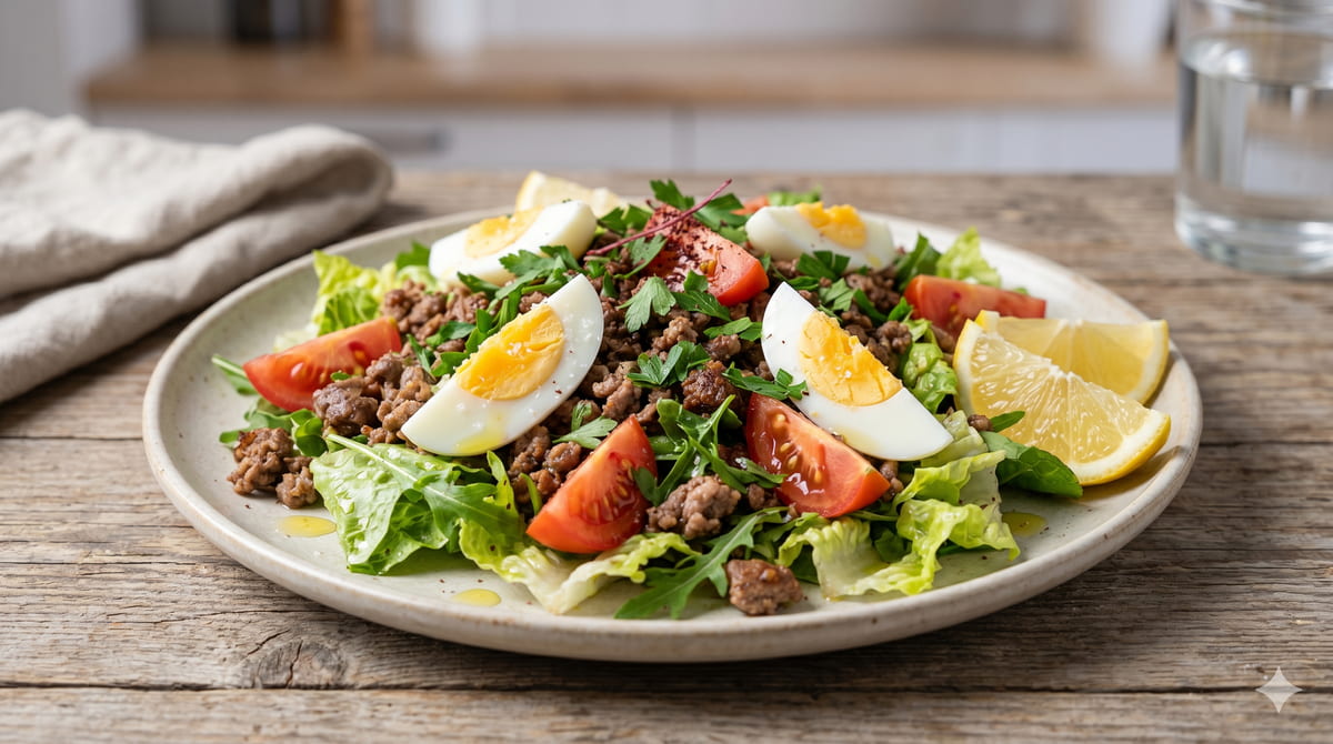 Egg and Ground Meat Salad
