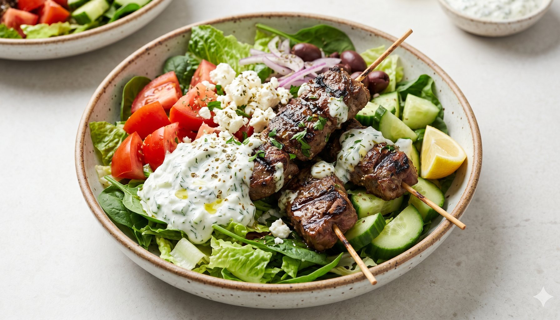 Lamb Souvlaki Salad