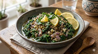 Lentil Spinach Sauté