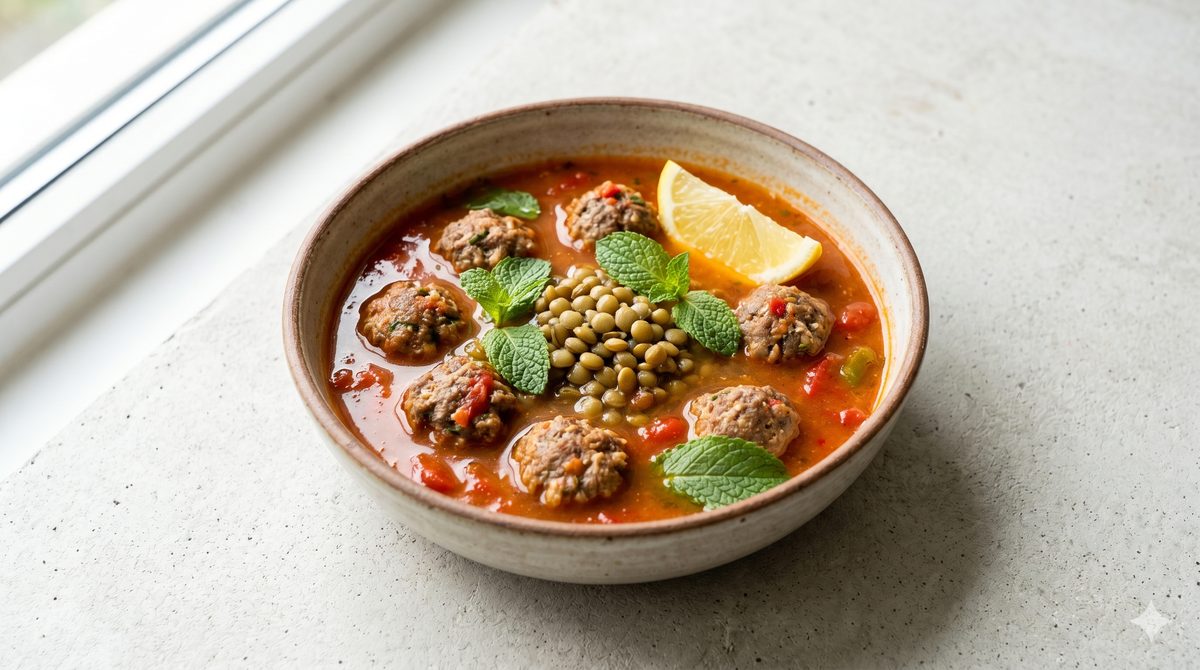 Lentil Meatball Soup