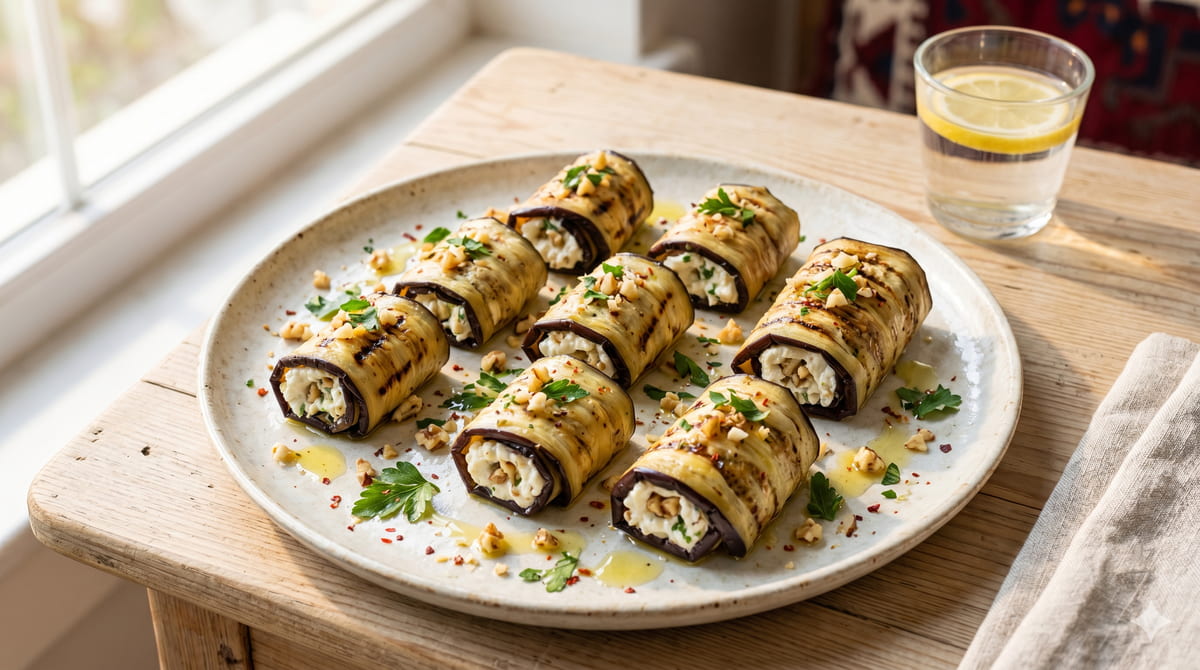 Cheesy Eggplant Rolls