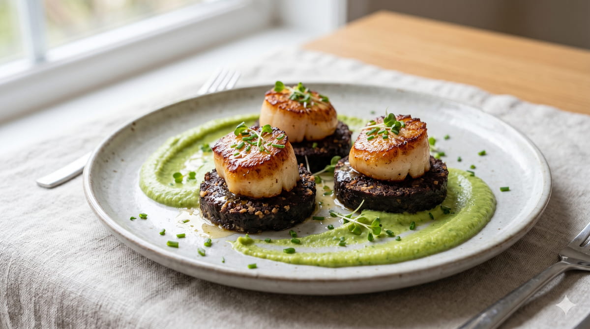 Seared Scallops with Black Pudding