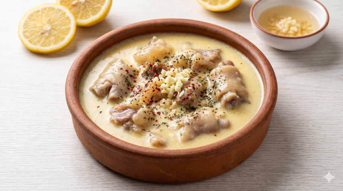 Trotters in Egg-Lemon Sauce