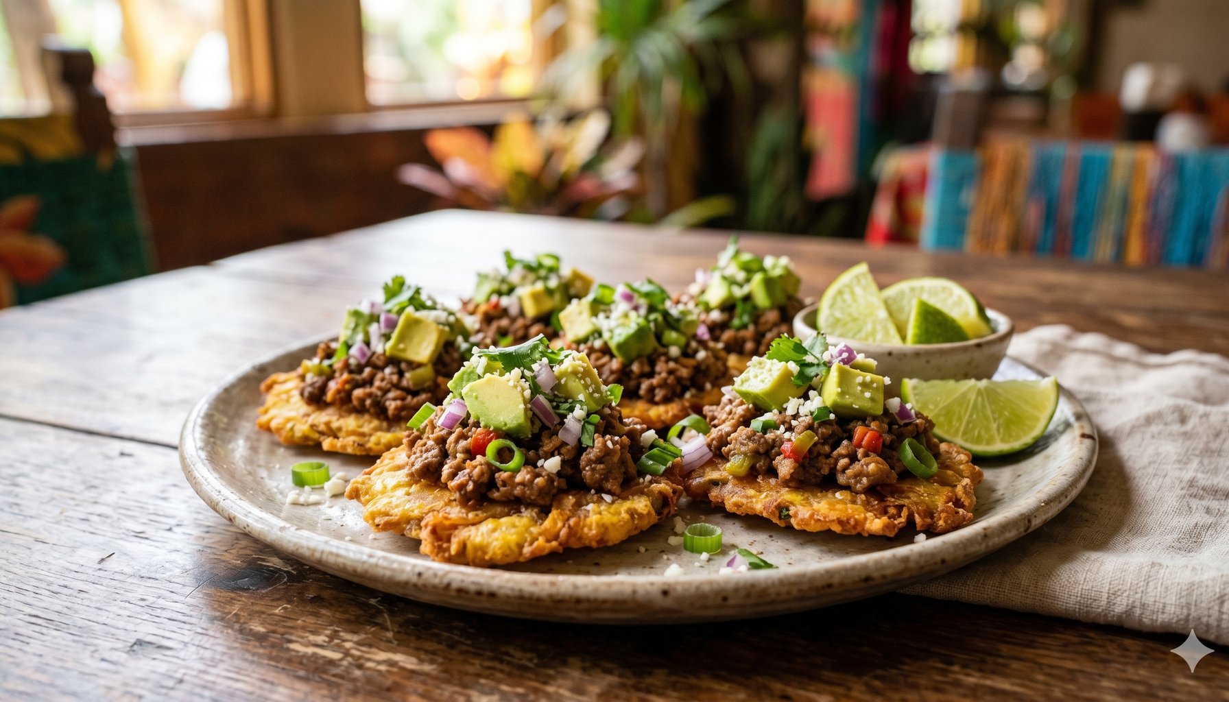 Tostones con Carne