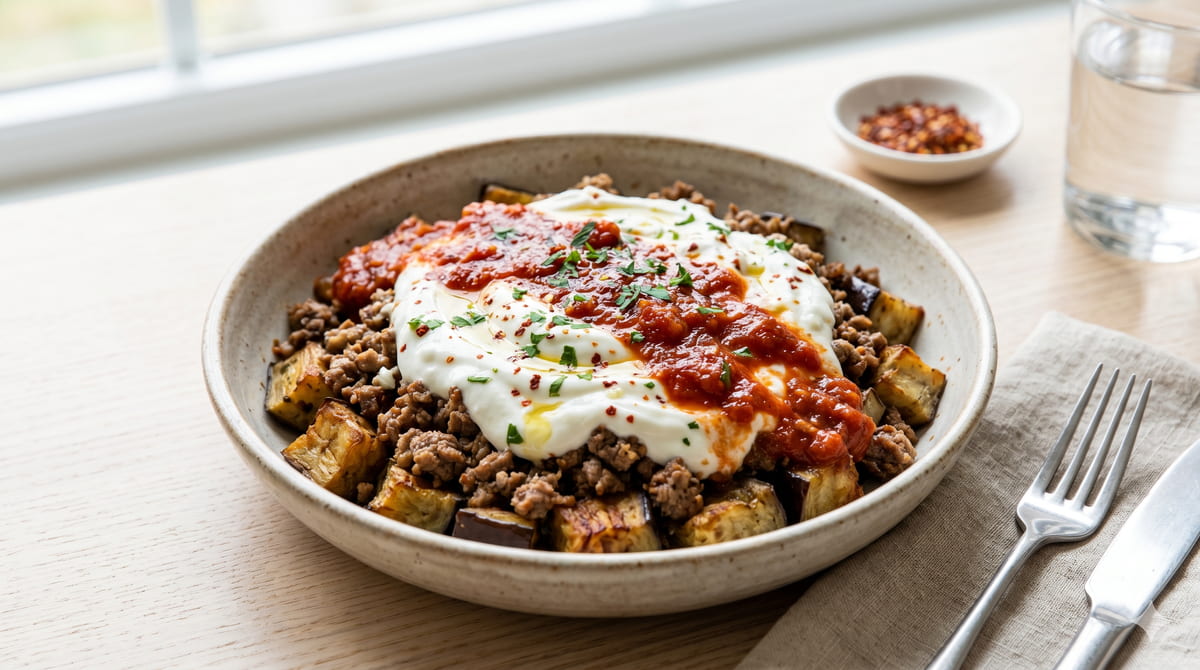Eggplant Kebab with Yogurt