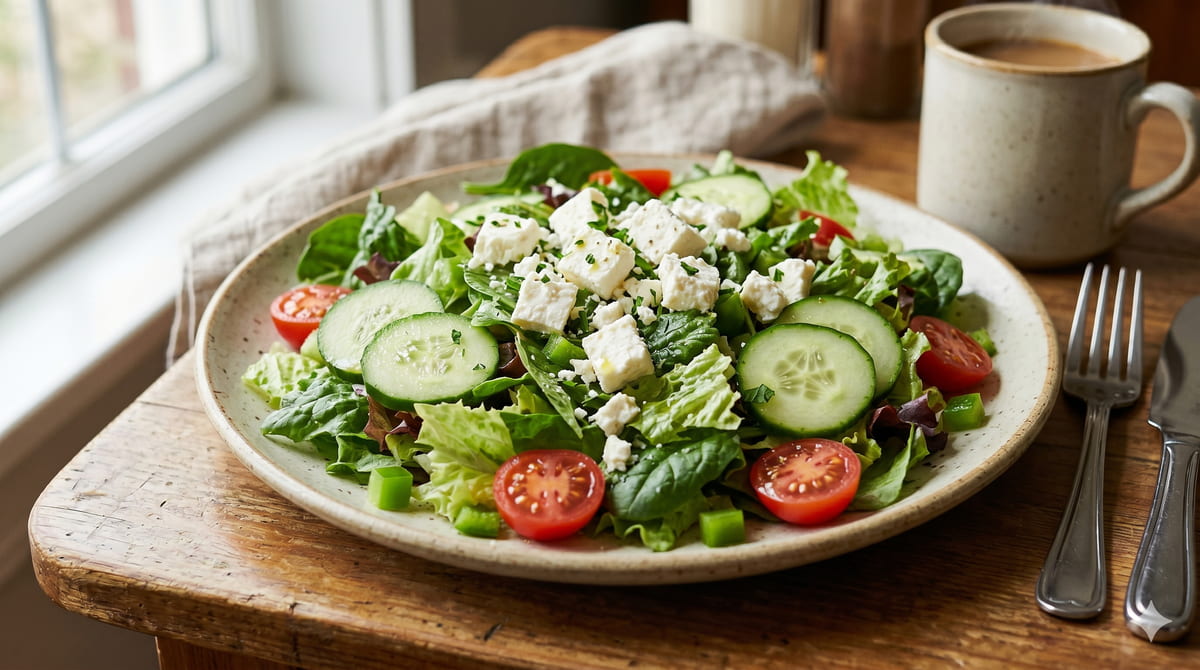 White Cheese & Green Salad