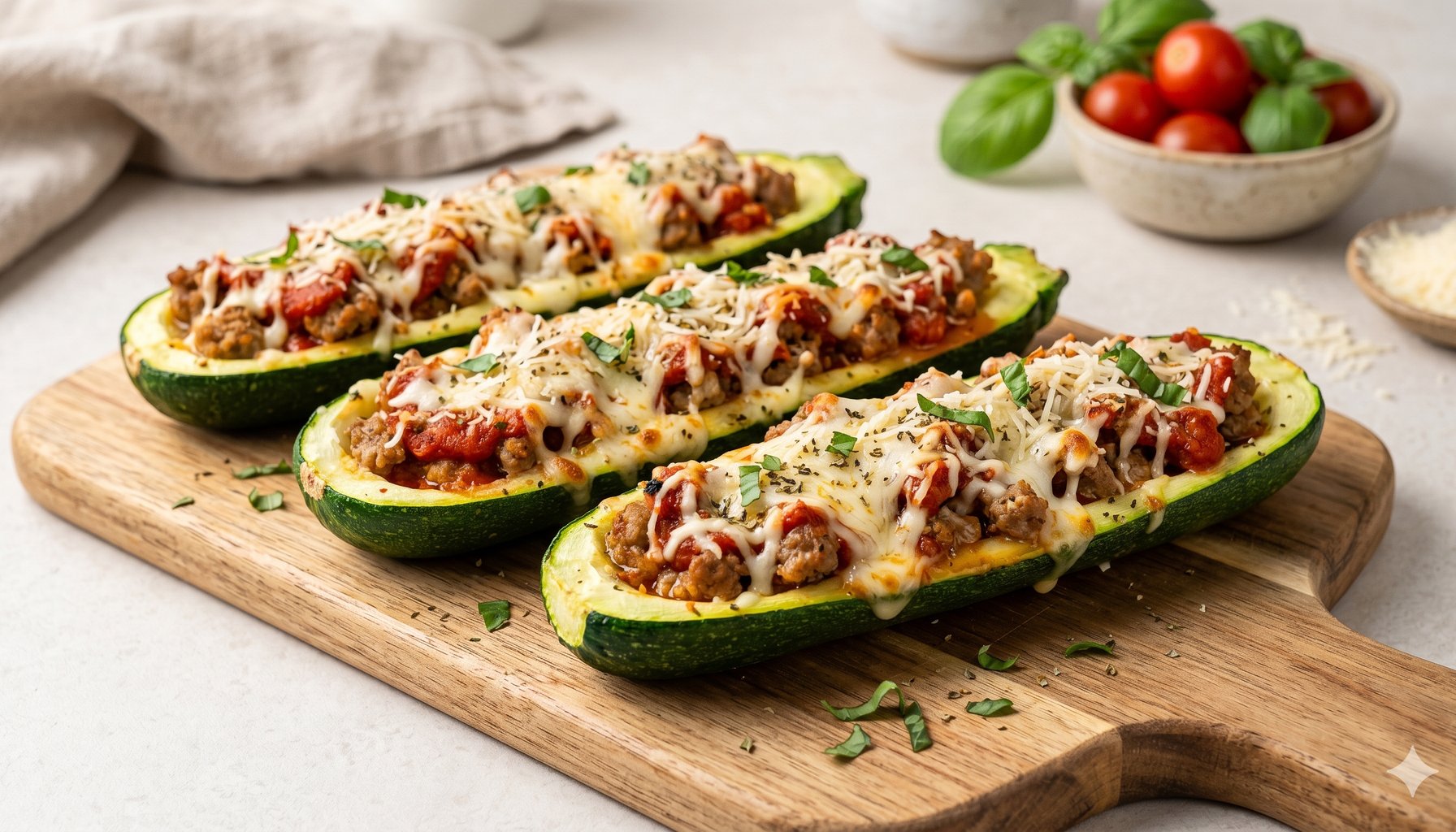 Zucchini Pizza Boats